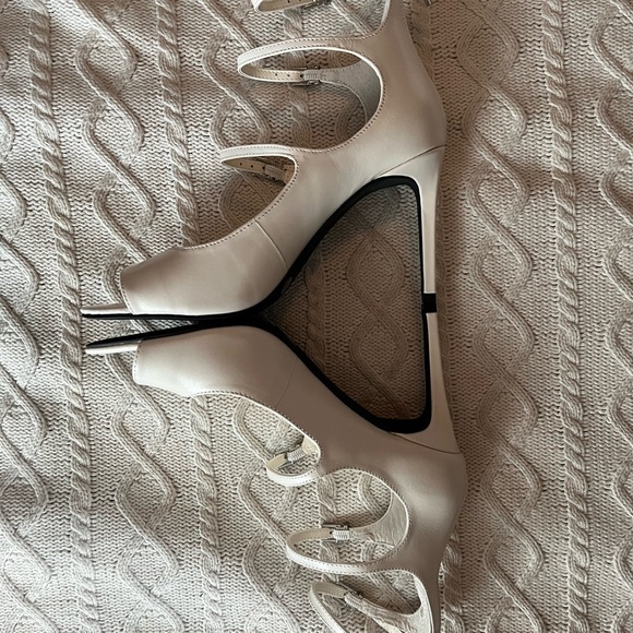 NEW! Vince Camuto Leather Coconut Cream Heels Designer Women’s Size 7.5 - Picture 9 of 16